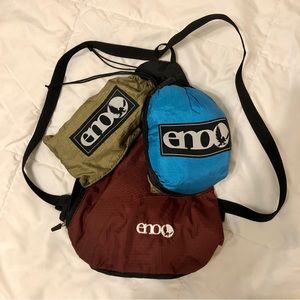 ENO Singlenest Teal and Khaki Hammock with Straps and Bag